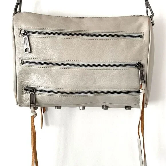 Rebecca Minkoff Tope Leather Shoulder Crossbody Bag Chain Studs Moto Boho Fringe - Picture 7 of 13